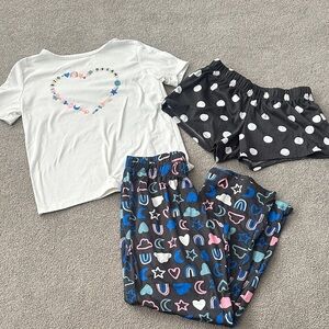 Colorful Pajama Set with Heart Tee